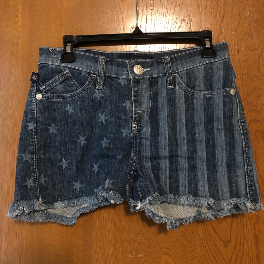 Rock & Republic Lolita stars and stripes frayed denim jean shorts 4